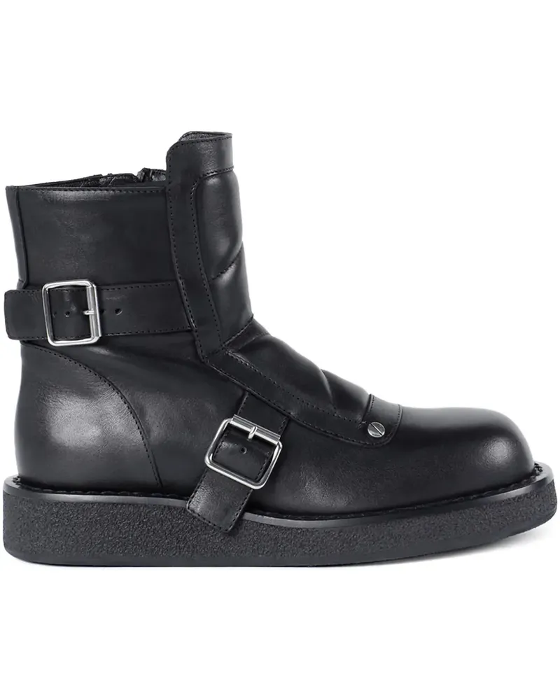 Ann Demeulemeester Gesteppte Stiefel mit Schnallendetail - Schwarz Schwarz