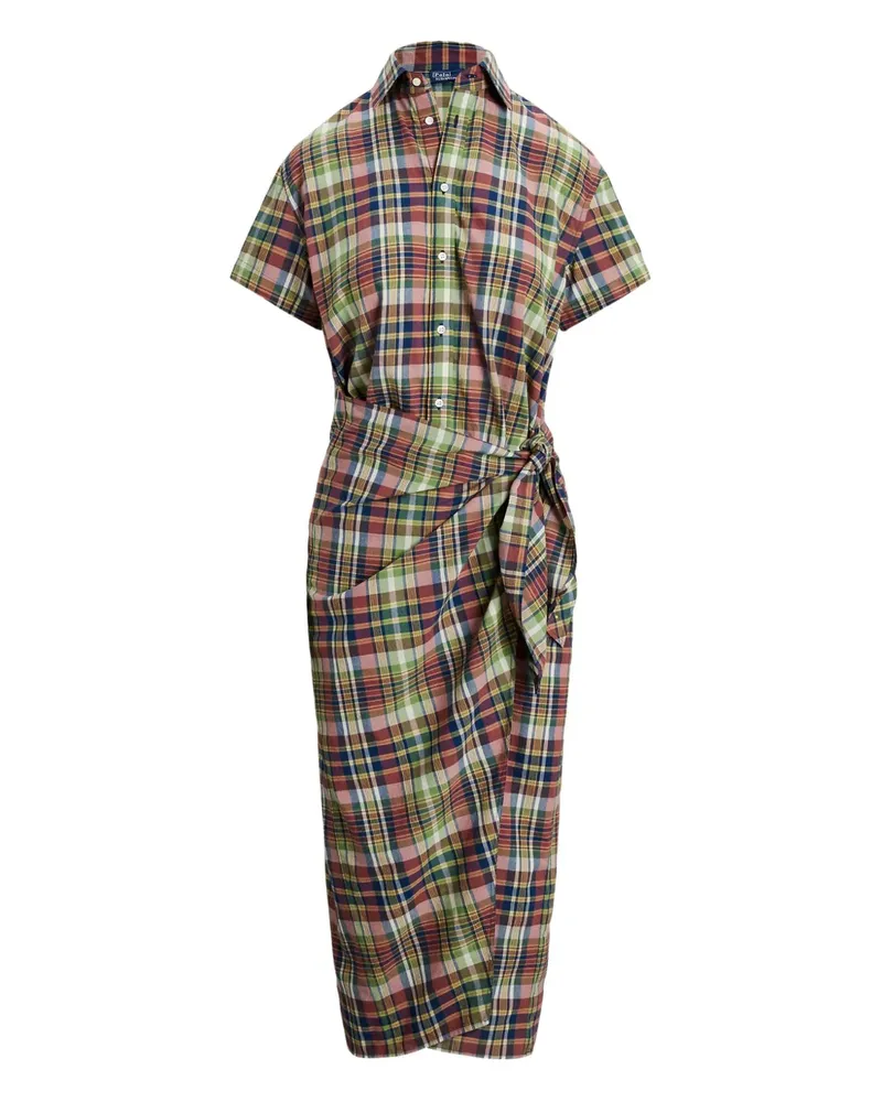 Ralph Lauren Kariertes Midi-Hemdkleid im Wickelstil - Mehrfarbig Mehrfarbig