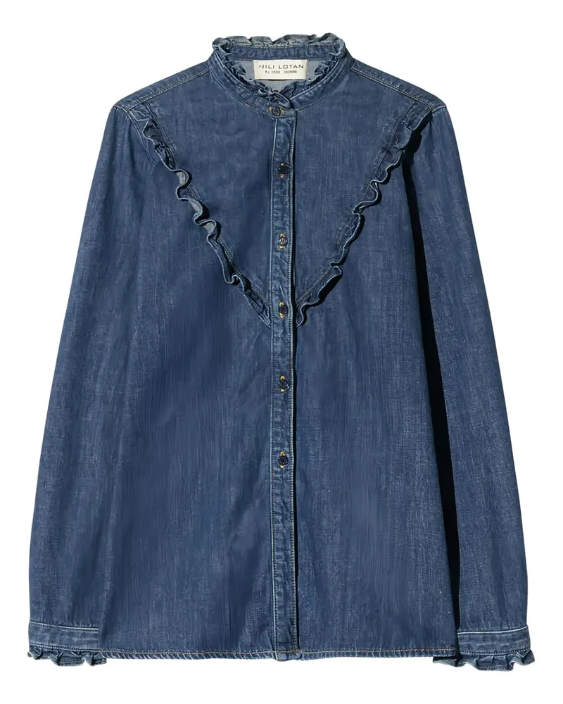 Nili Lotan Marcela ruffled-collar shirt - Blau Blau