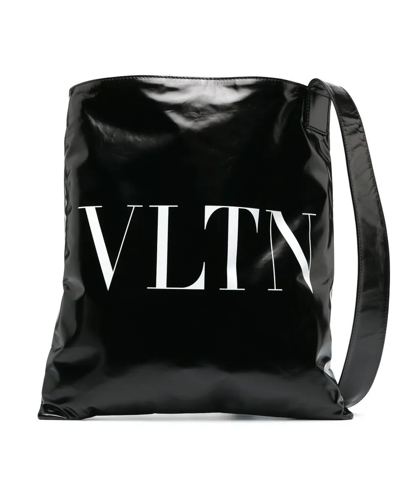 Valentino Garavani Schultertasche mit VLTN-Print - Schwarz Schwarz