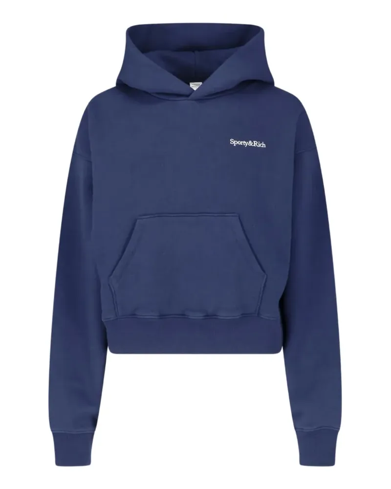 SPORTY & RICH Hoodie mit Logo-Print - Blau Blau