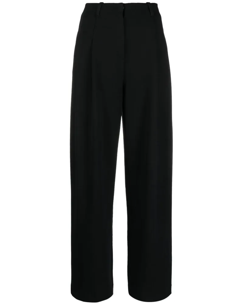 Emporio Armani High-Waist-Hose mit Bundfalten - Schwarz Schwarz