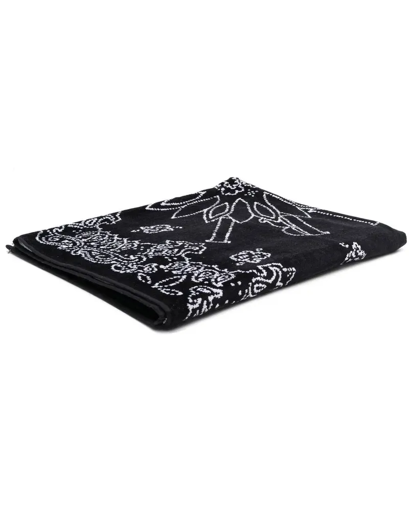 Amiri Badetuch mit Bandana-Print - Schwarz Schwarz
