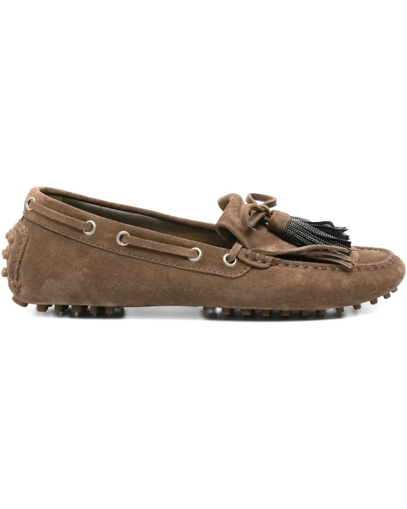 Brunello Cucinelli Loafer aus Wildleder mit Quasten - Braun Braun