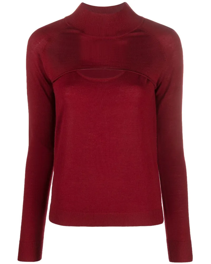 Patrizia Pepe Hemd mit Cut-Outs - Rot Rot