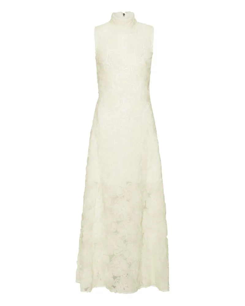 ROTATE Birger Christensen Maxikleid mit Blumenstickerei - Weiß Weiß