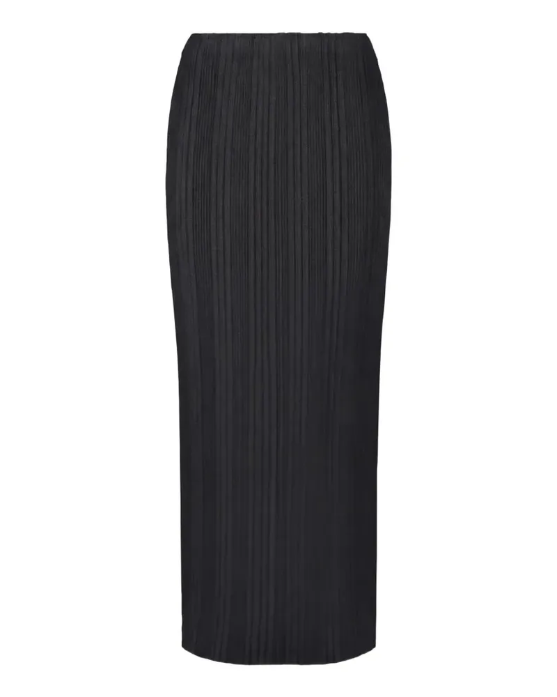 Issey Miyake pleated midi skirt - Schwarz Schwarz