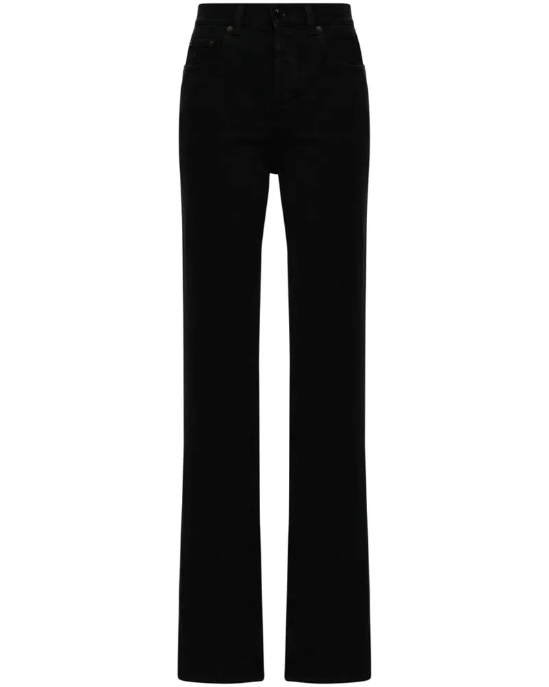Saint Laurent Gerade Jeans mit hohem Bund - Schwarz Schwarz