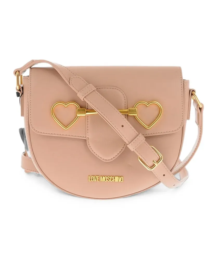 Moschino heart-clasp satchel bag - Nude Nude