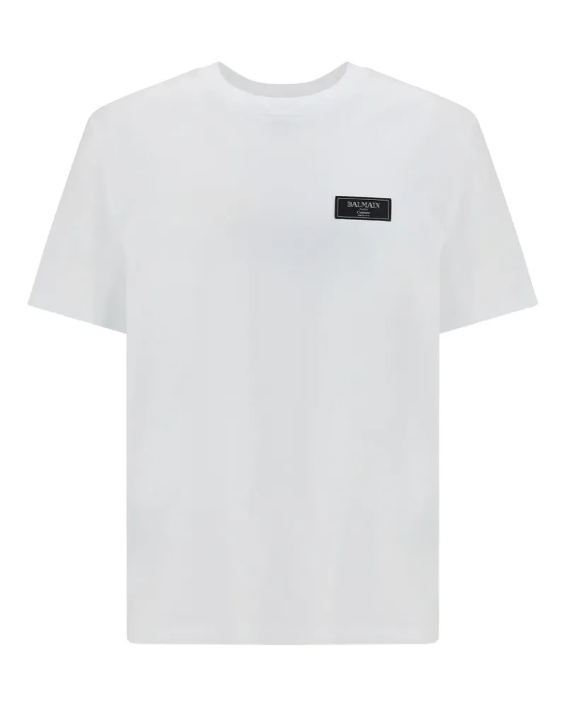 Balmain T-Shirt mit Logo-Etikett - Weiß Weiß