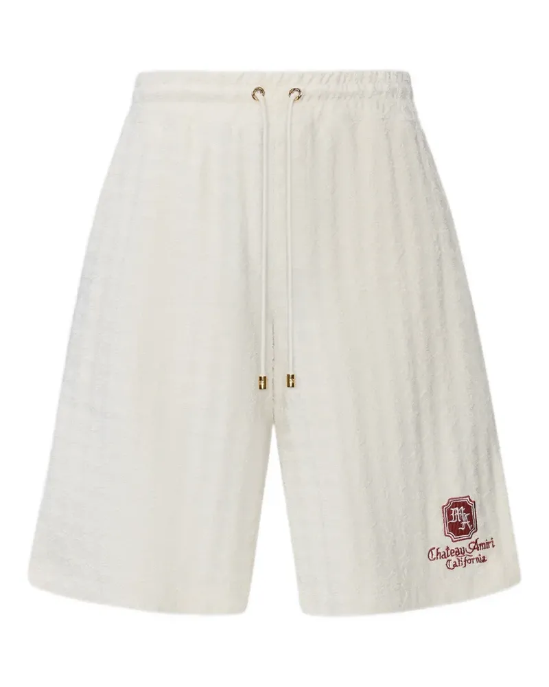 Amiri Ma Chateau emblem-detail drawstring shorts - Nude Nude