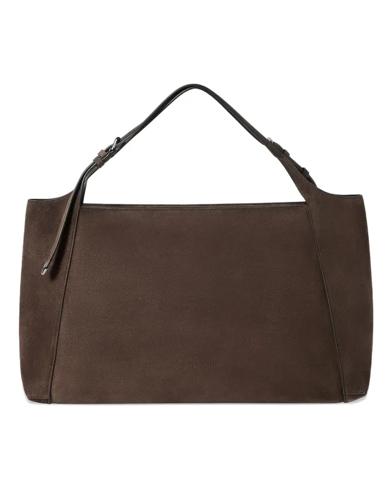 Brunello Cucinelli Sartorial Tote Bag aus Wildleder - Braun Braun