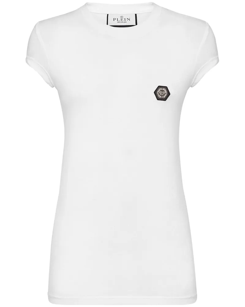 Philipp Plein T-Shirt mit Logo-Patch - Weiß Weiß