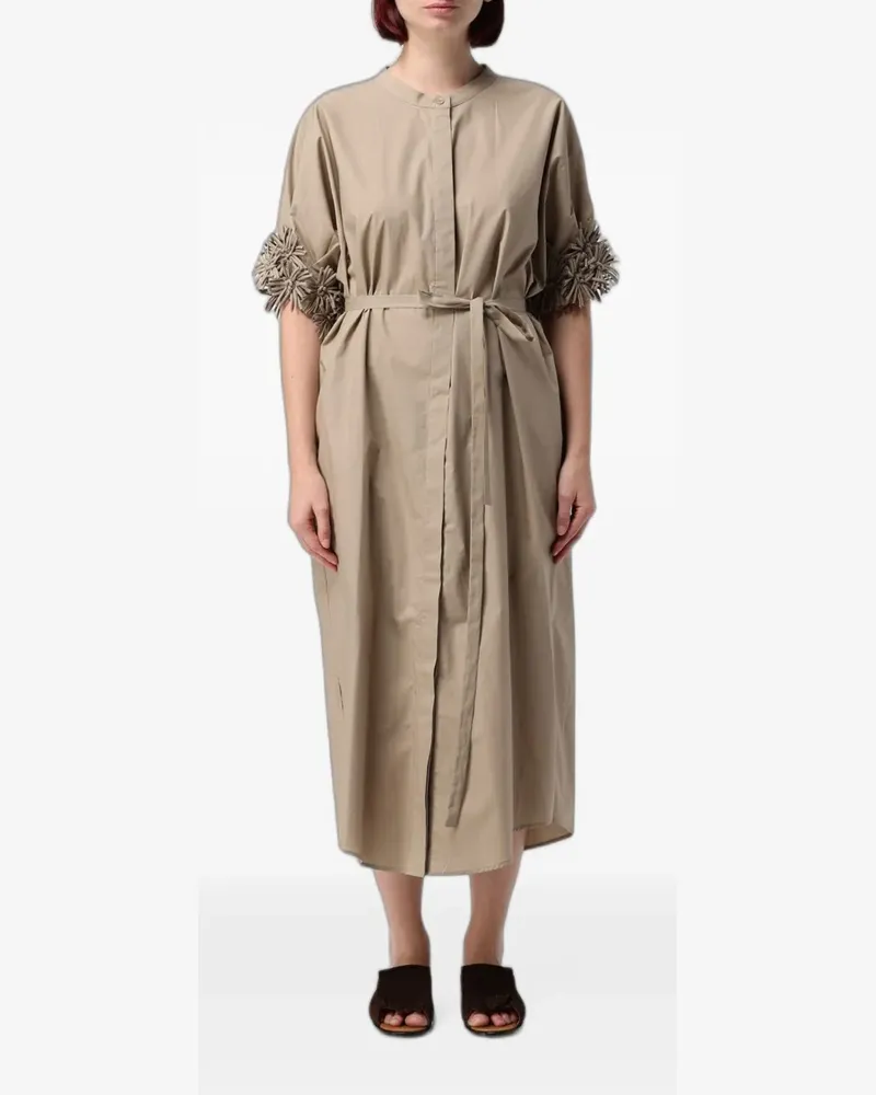 MEIMEIJ Kleid mit Fransenärmeln - Nude Nude