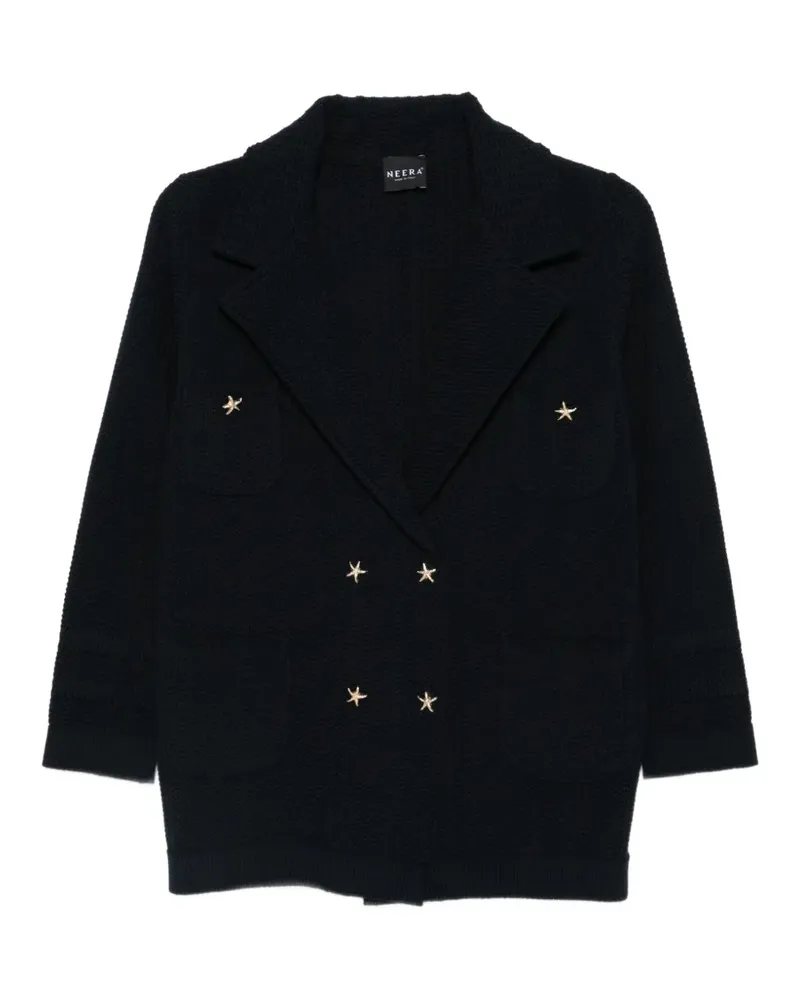 NEERA Doppelreihiger Blazer mit Sternmotiv - Blau Blau