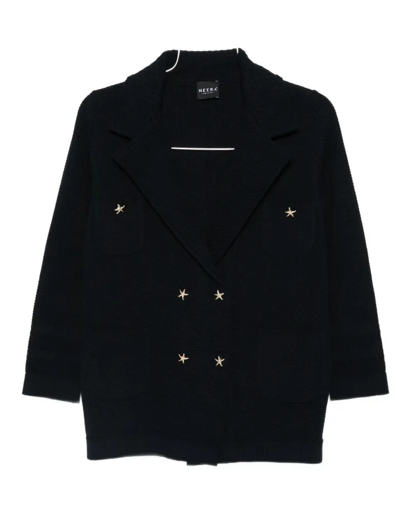 NEERA star-motif double-breasted blazer - Blau Blau