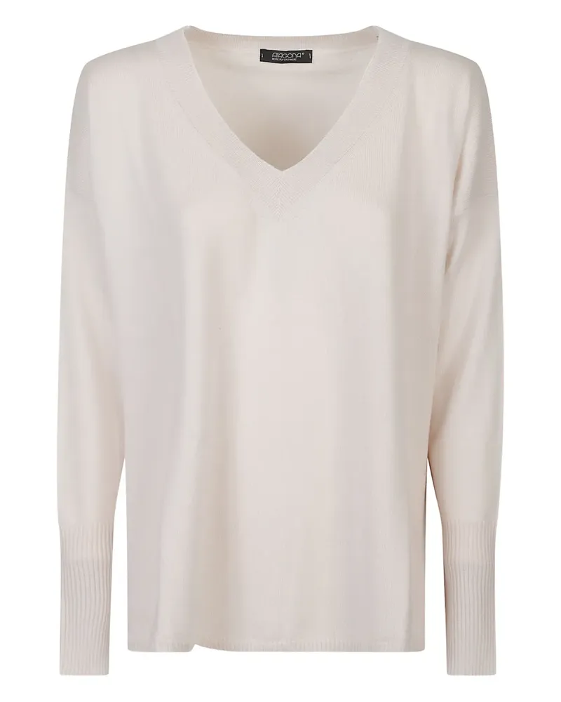 ARAGONA Pullover mit V-Ausschnitt - Nude Nude