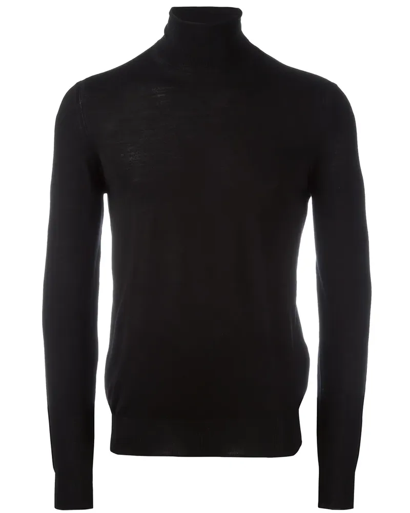 Paolo Pecora Milano Klassischer Rollkragenpullover - Schwarz Schwarz