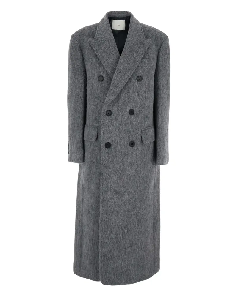 Dunst double-breasted peak-lapel coat - Grau Grau