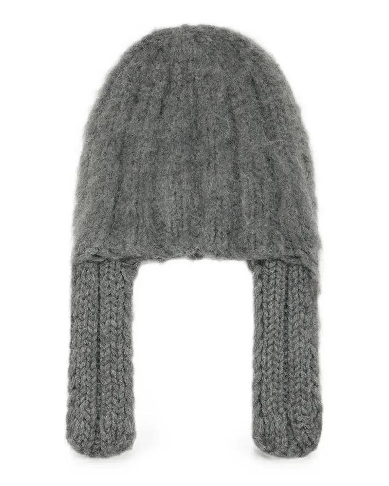 Maison Margiela ribbed beanie hat - Grau Grau