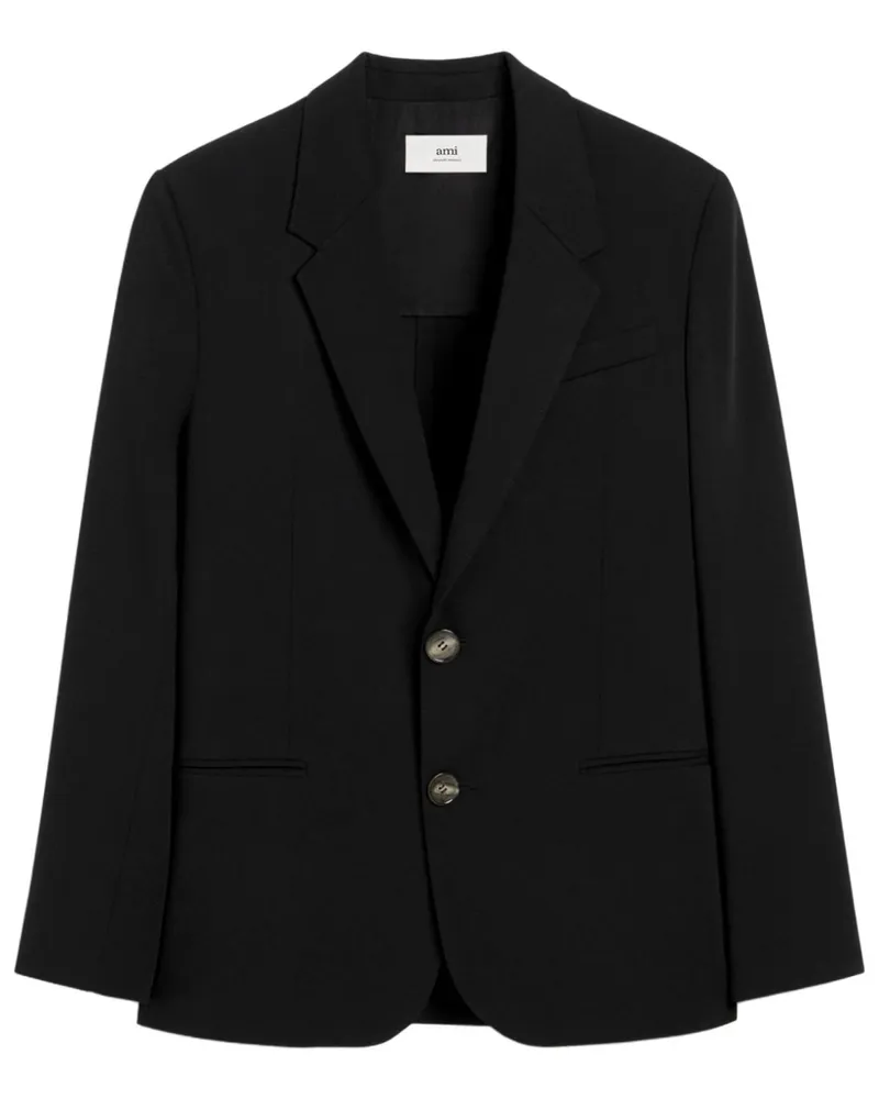 AMI Paris Teils gefütterter Blazer - Schwarz Schwarz