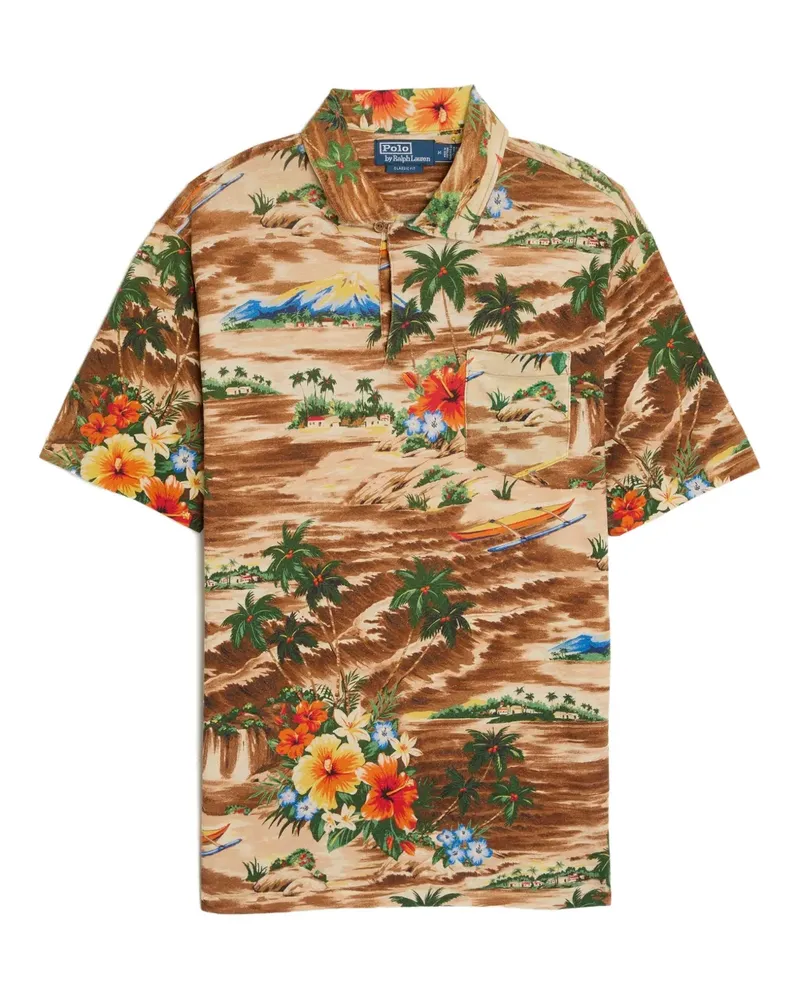 Ralph Lauren Poloshirt mit tropischem Print - Braun Braun