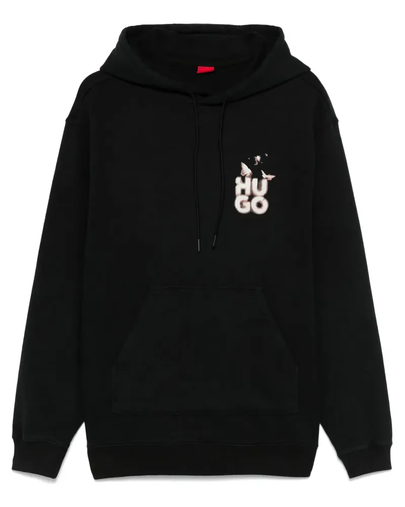 HUGO BOSS Hoodie mit grafischem Print - Schwarz Schwarz