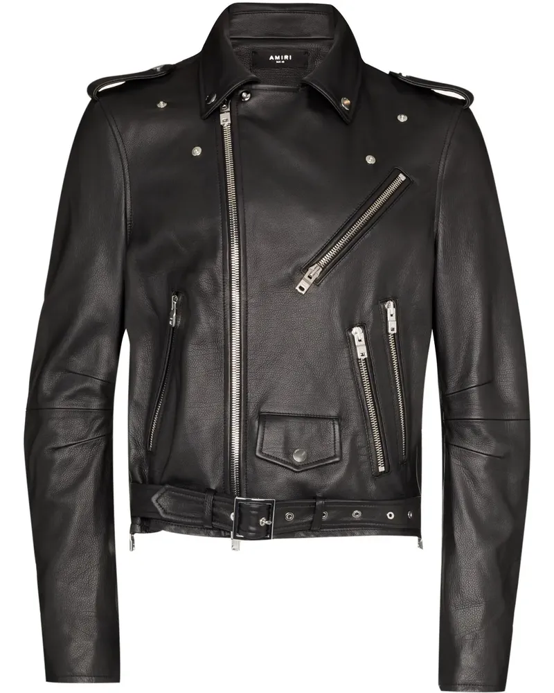 Amiri Bikerjacke mit Logo-Stickerei - Schwarz Schwarz