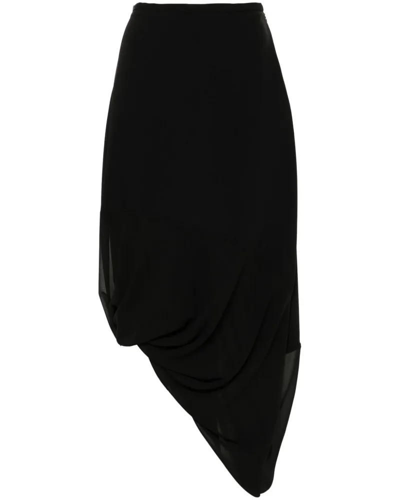 Maison Margiela Asymmetrischer Midirock - Schwarz Schwarz