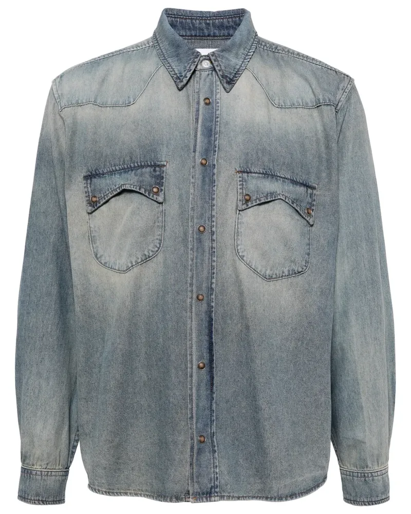 RHUDE Ausgeblichenes Jeanshemd - Blau Blau