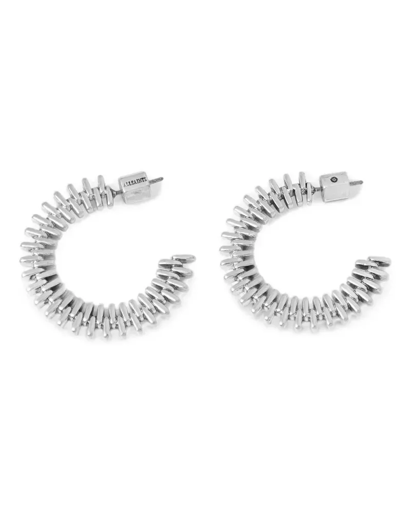 AllSaints ribbed hoop earrings - Silber Silber