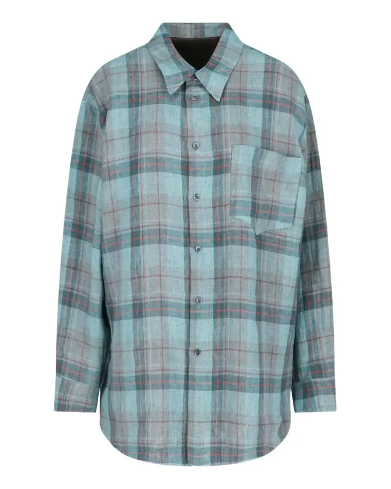 Magliano Leinenhemd mit Karomuster - Blau Blau