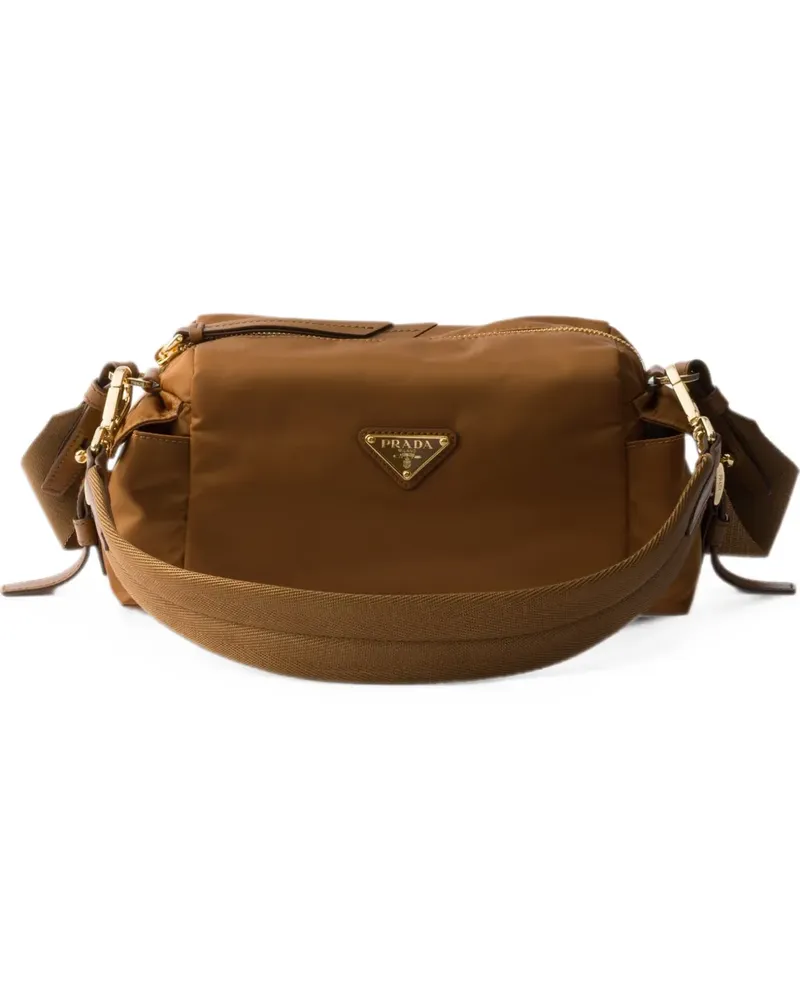 Prada Explore small Re-Nylon and leather shoulder bag - Braun Braun