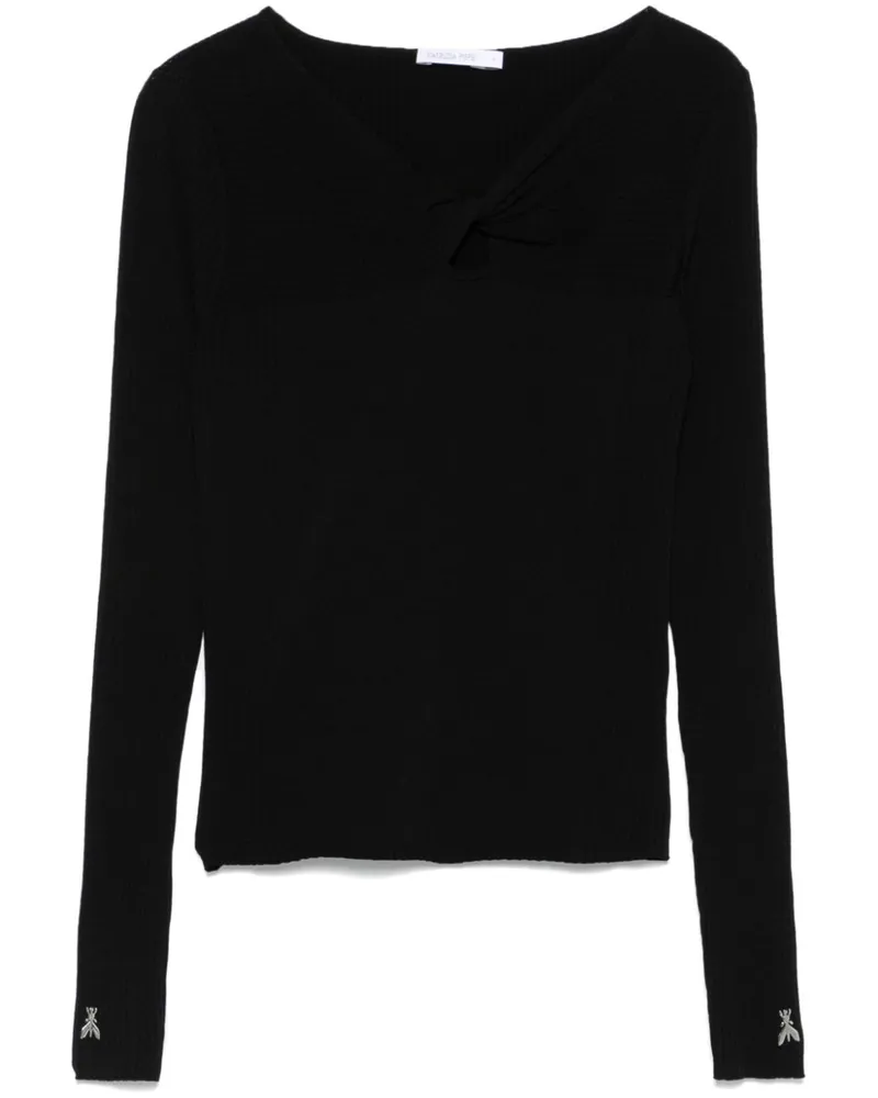 Patrizia Pepe Pullover mit Knotendetail - Schwarz Schwarz