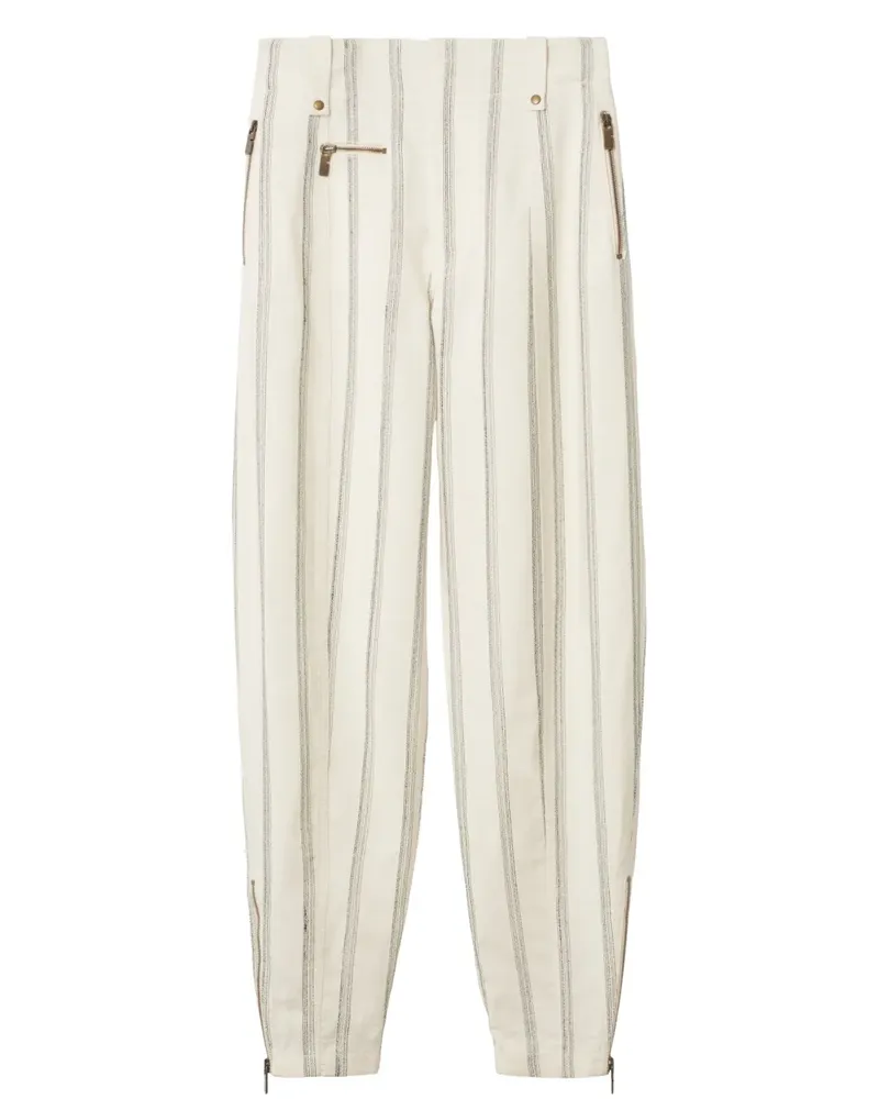 Burberry Gestreifte Hose - Weiß Weiß