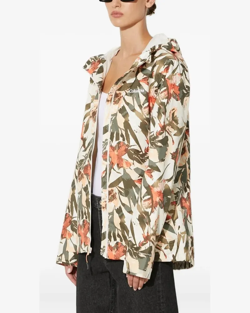 Columbia Sportswear Company Kapuzenjacke mit Blumen-Print - Weiß Weiß