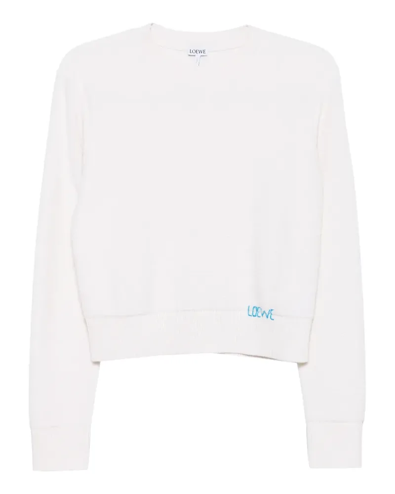 Loewe Sweatshirt mit Logo-Stickerei - Weiß Weiß