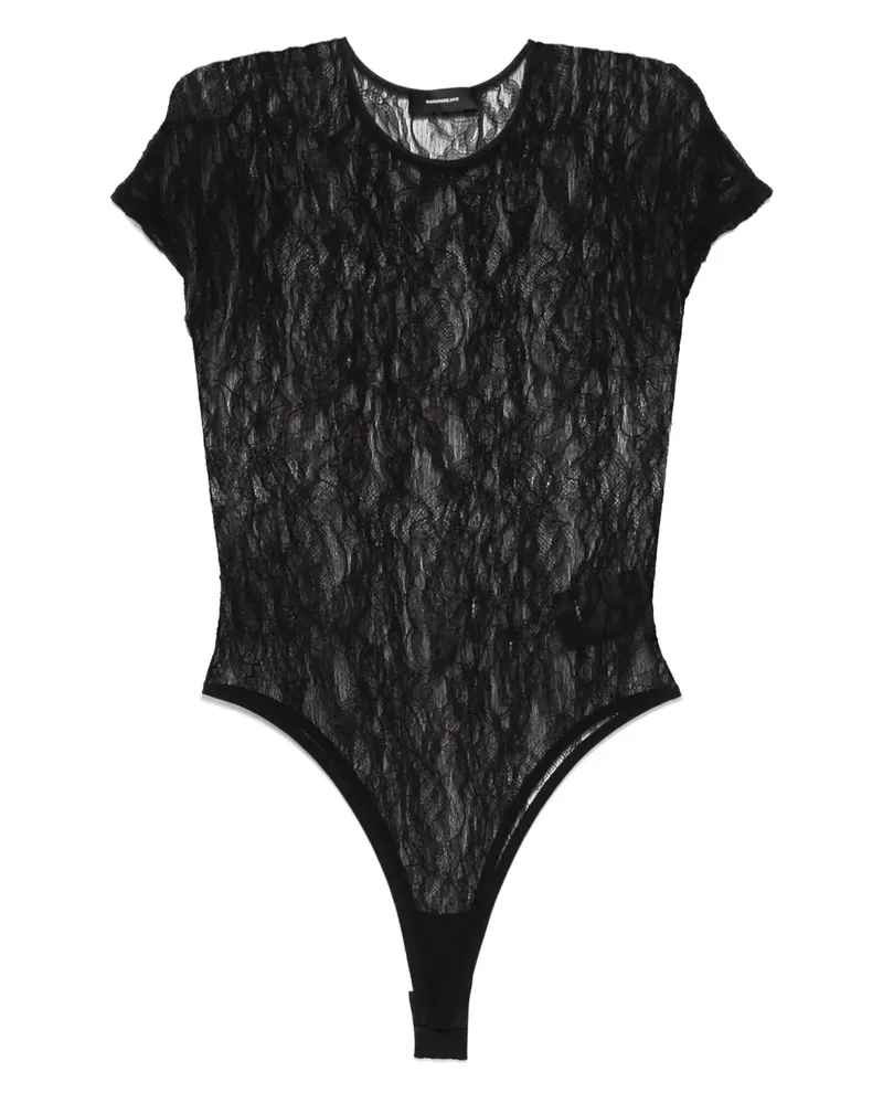 WARDROBE.NYC Body mit Spitze - Schwarz Schwarz