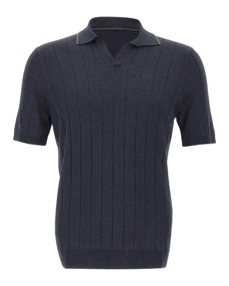 Gran Sasso Geripptes T-Shirt - Blau Blau