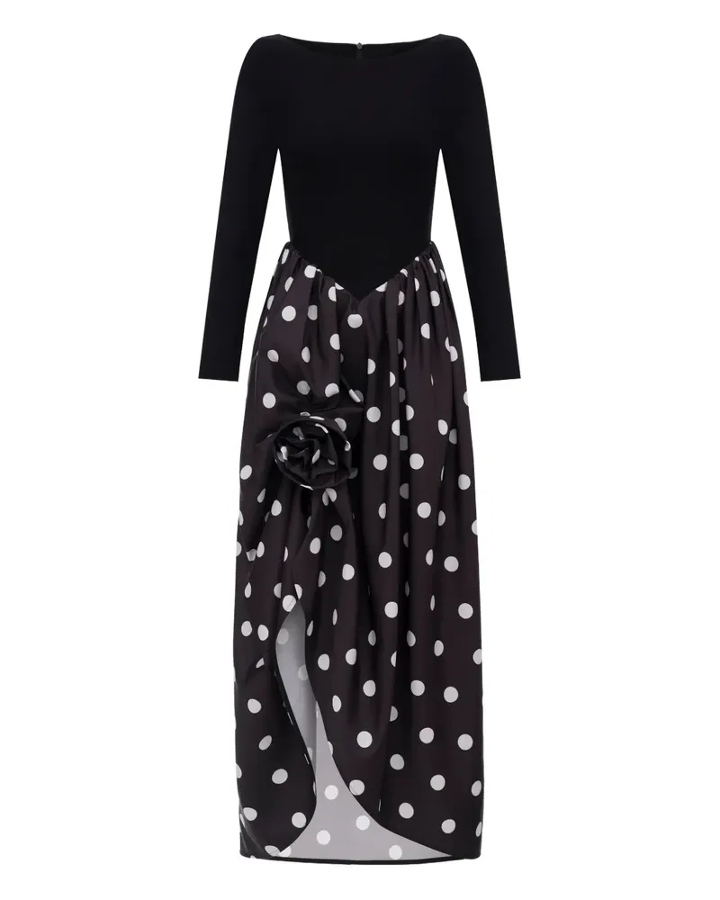 SLEEPER Aurora polka-dot maxi dress - Schwarz Schwarz