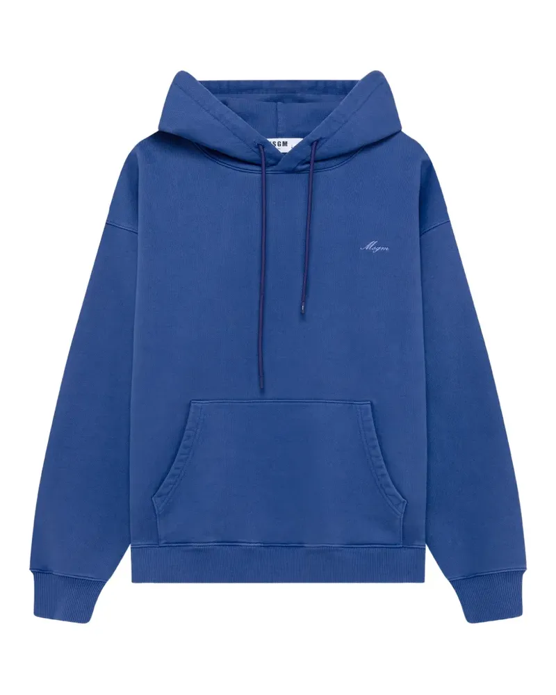 MSGM Hoodie mit Logo-Stickerei - Blau Blau