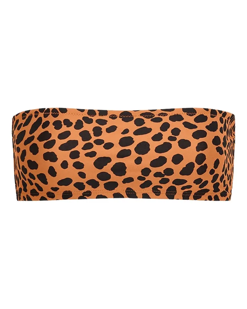 TROPIC of C animal-print strapless top - Orange Orange