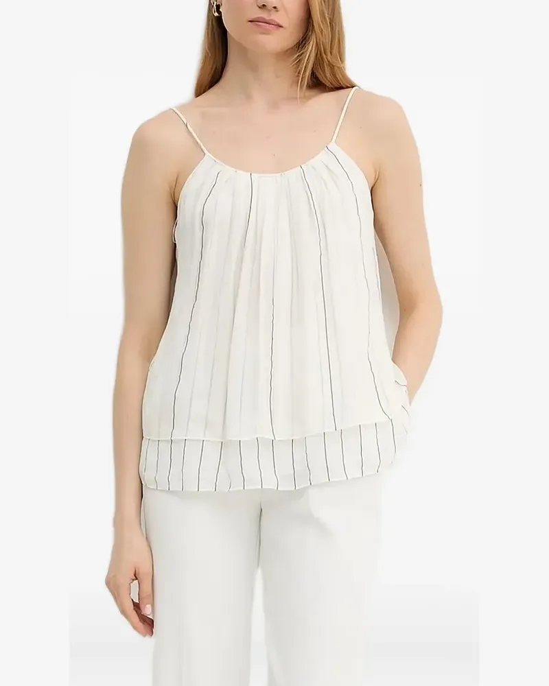 HUGO BOSS Bluse mit Querstreifen - Weiß Weiß