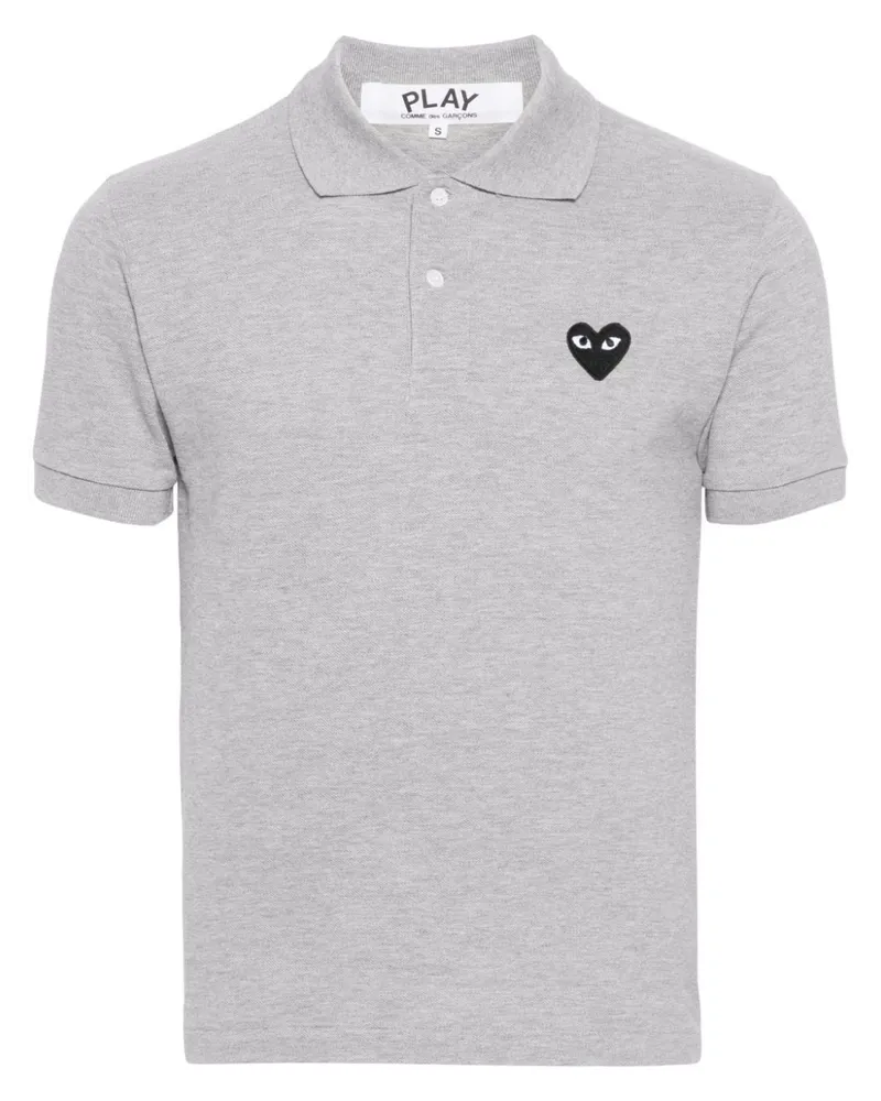 Comme des Garçons Poloshirt mit Herz-Patch Grau