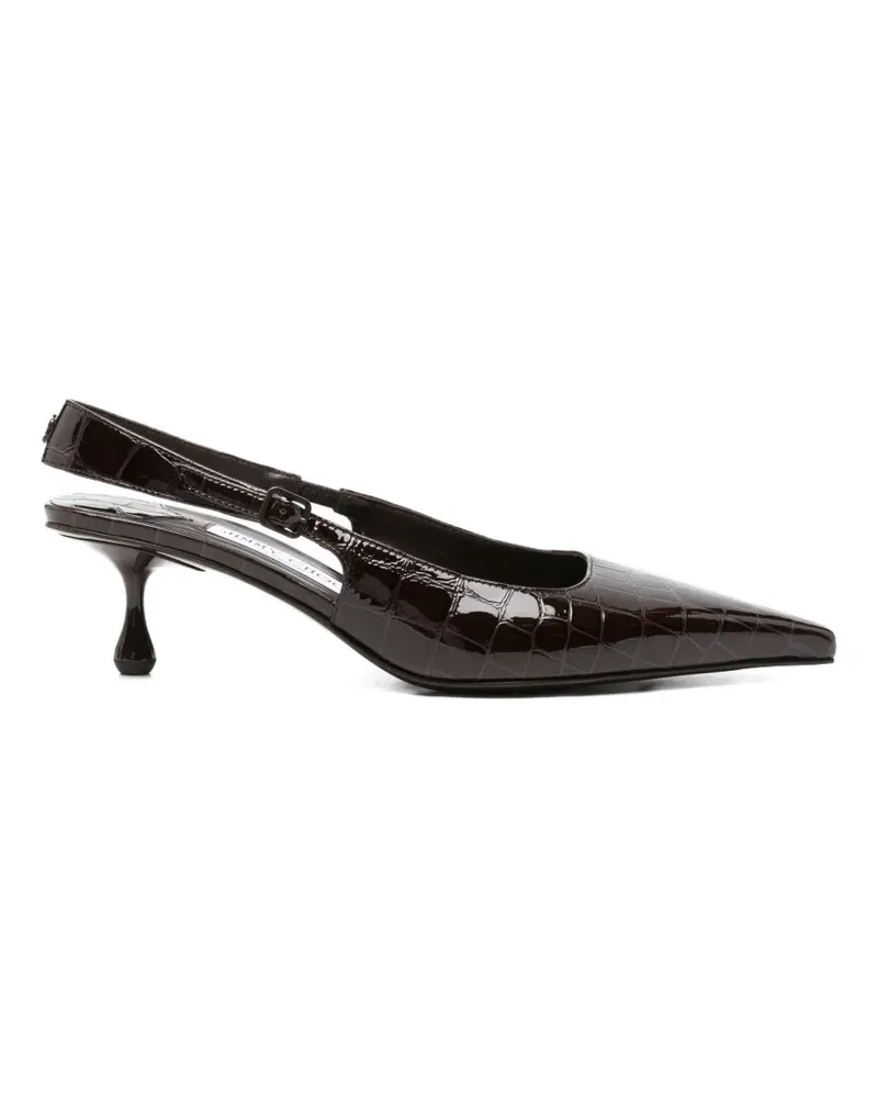 Jimmy Choo Amel crocodile-effect slingback pumps - Braun Braun