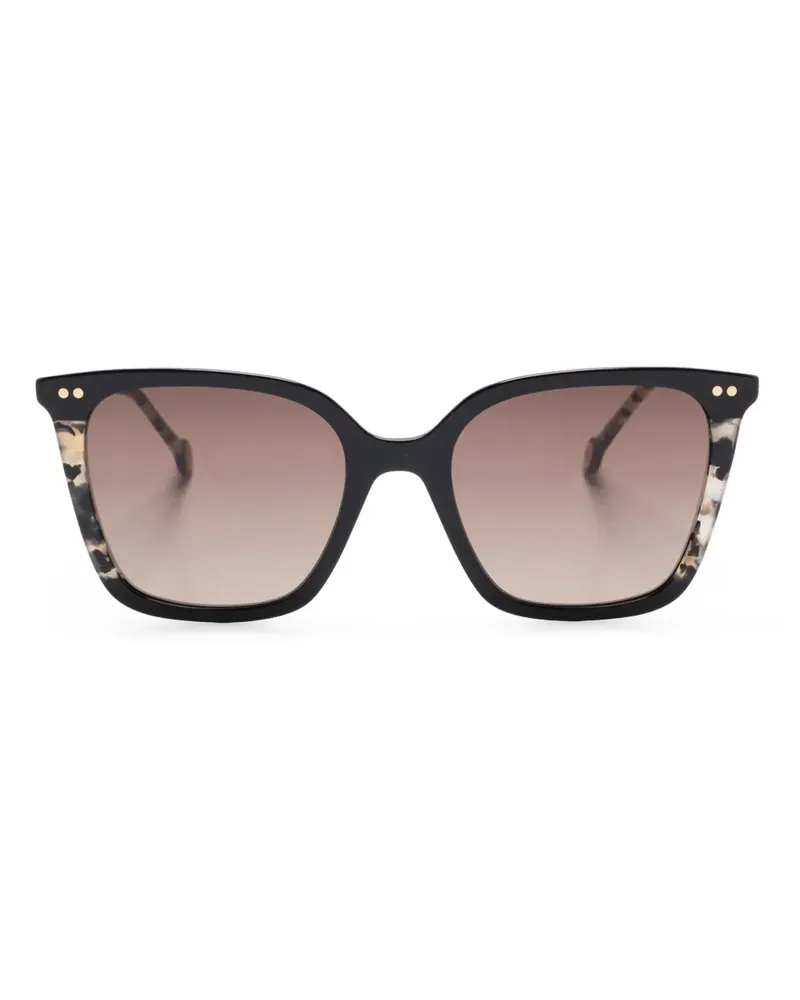 Carolina Herrera New York Sonnenbrille mit eckigem Gestell - Schwarz Schwarz