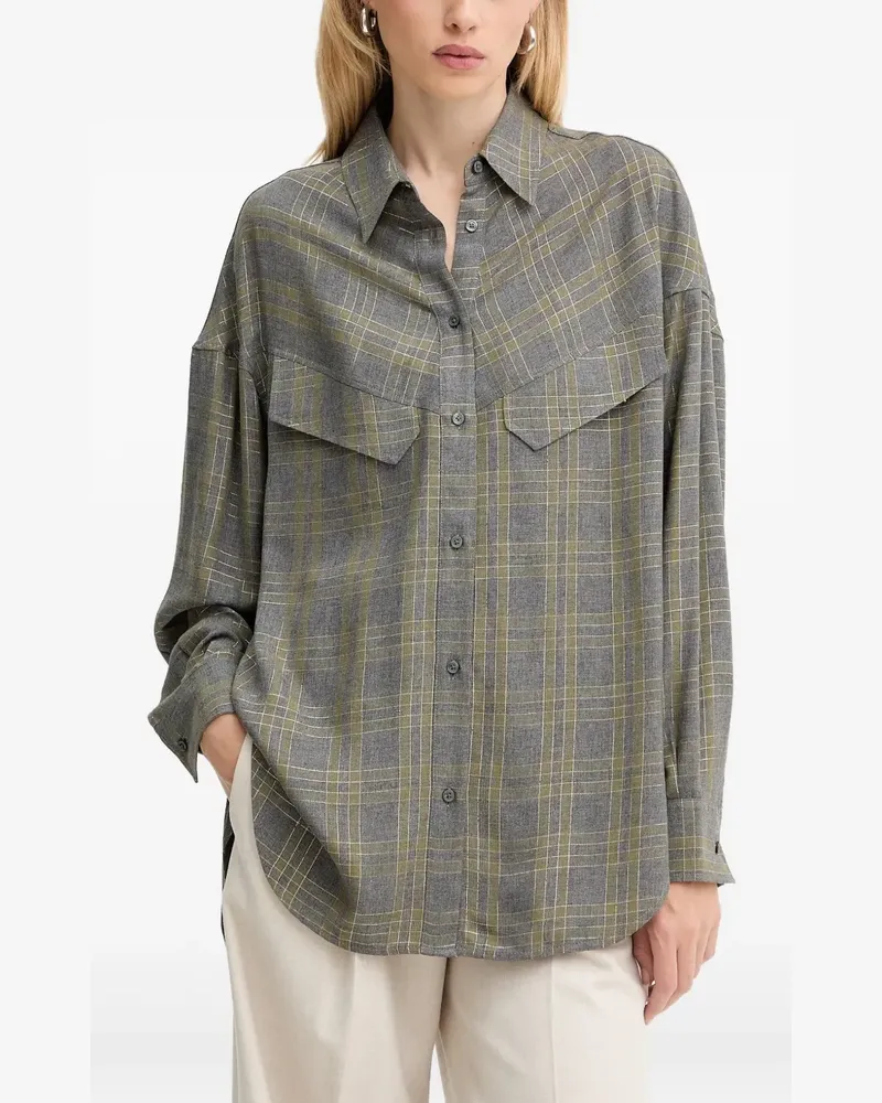 HUGO BOSS Hemd mit Karomuster - Grau Grau