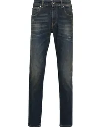 Salvatore Santoro Ausgeblichene Skinny-Jeans Blau