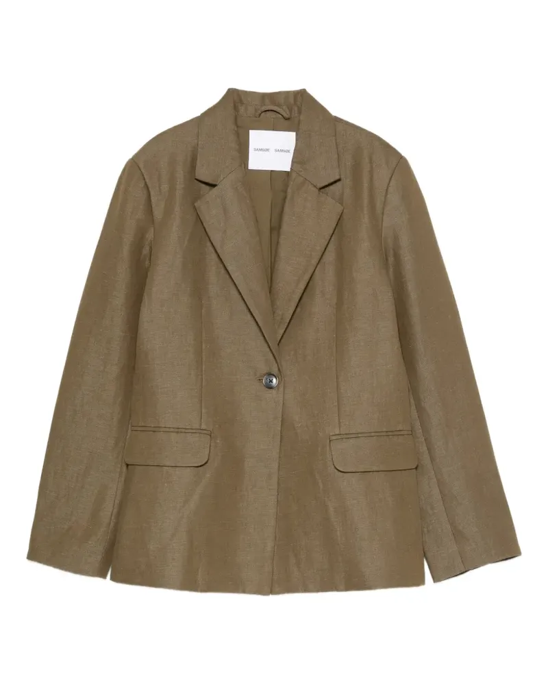 Samsøe & Samsøe single-breasted notched-lapels cotton blazer - Grün Grün