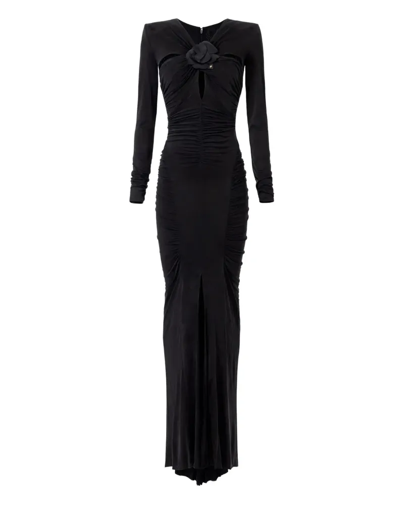 Elisabetta Franchi Gerafftes Abendkleid - Schwarz Schwarz